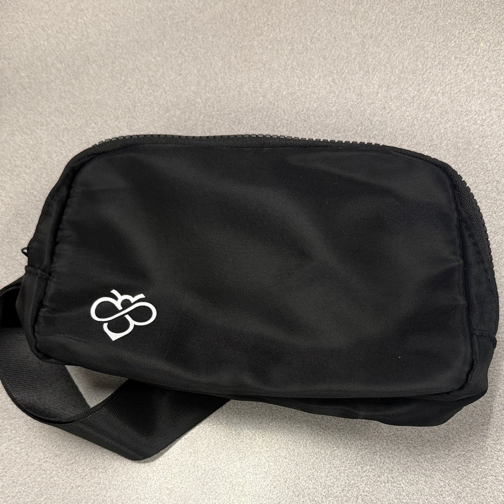 Black Crossbody Sling Bag with White Logo
